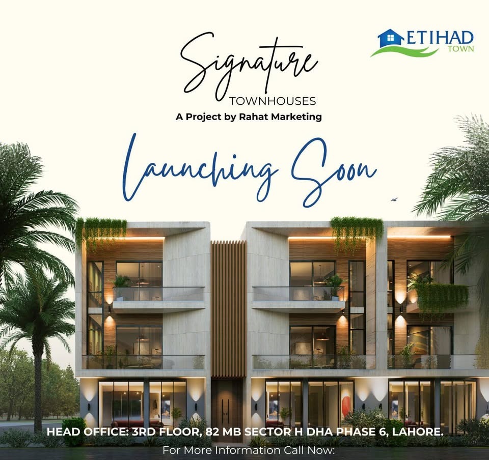 Signature Townhouse Apartments in Eithad Town phase 1 Lahore